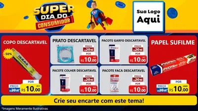 Modelo de TV para TV Horizontal com o tema Super Dia do Consumidor para Embalagens