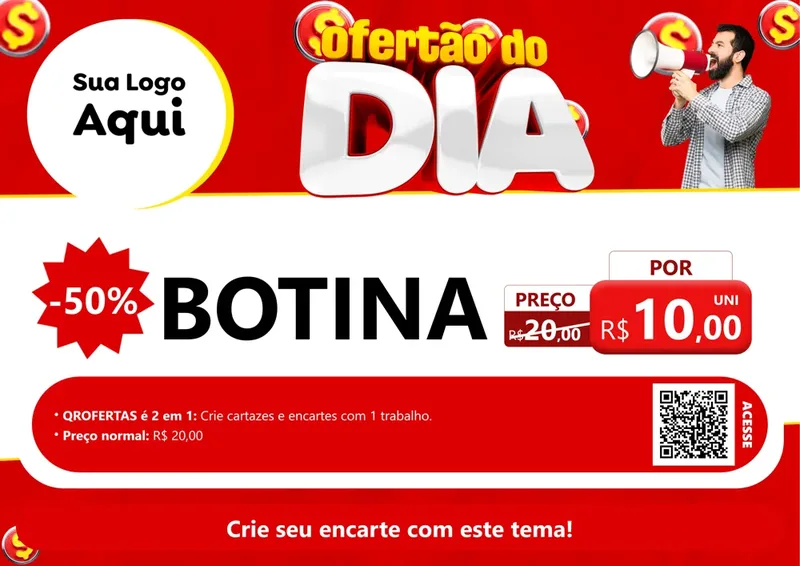 Modelo de Cartaz para Cartaz A4 Horizontal com o tema Ofertão do dia para Agropecuária