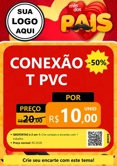 Modelo de Cartaz para Cartaz A4 Vertical com o tema Mês Dos Pais para Tubos e conexões