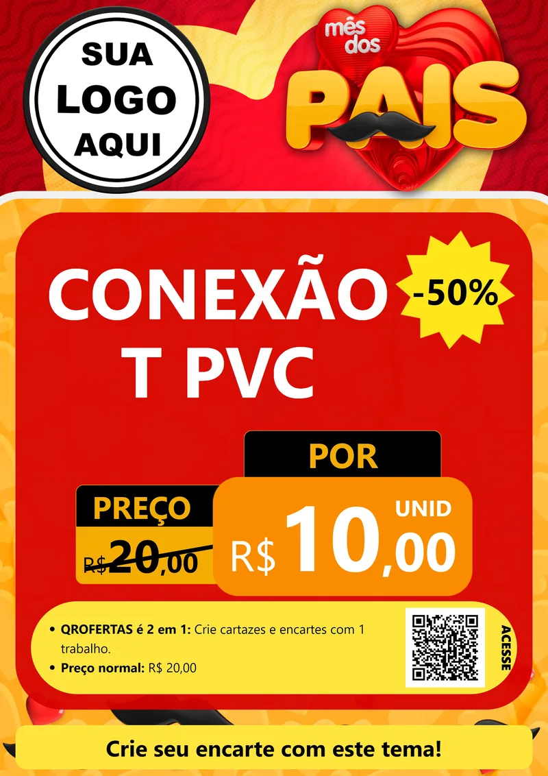 Modelo de Cartaz para Cartaz A4 Vertical com o tema Mês Dos Pais para Tubos e conexões