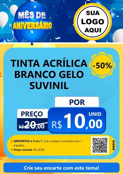 Modelo de Cartaz para Cartaz A4 Vertical com o tema Mês de Aniversário para Tintas e Ferramentas