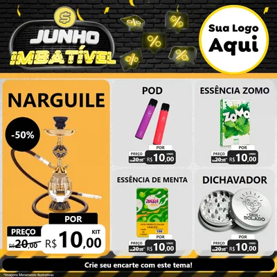 Modelo de Rede Social para Feed Facebook com o tema Junho Imbatível para Tabacaria