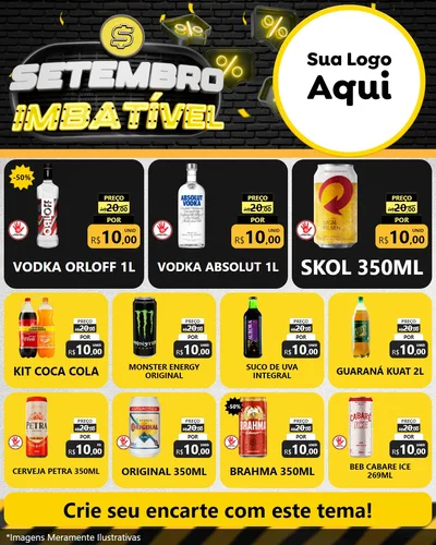 Modelo de Rede Social para Feed Instagram com o tema Setembro Imbatível para Distribuidora de bebidas