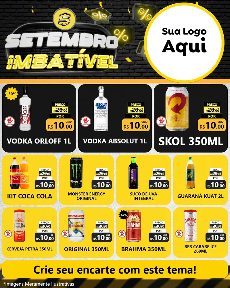Modelo de Rede Social para Feed Instagram com o tema Setembro Imbatível para Distribuidora de bebidas