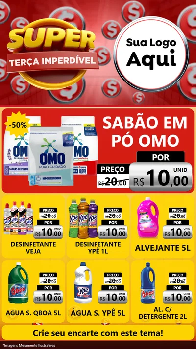 Modelo de Rede Social para Stories com o tema Super Terça Imperdível para Produtos de Limpeza