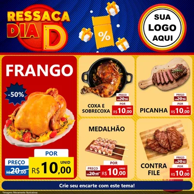 Modelo de Rede Social para Feed Facebook com o tema Ressaca Dia D para Assados