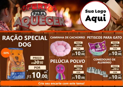 Modelo de Encarte para Encarte A4 Horizontal com o tema Ofertas Para Aquecer para Pet Shop