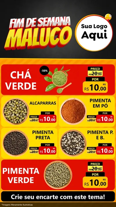 Modelo de TV para TV Vertical com o tema Final de Semana Maluco para Produtos Naturais