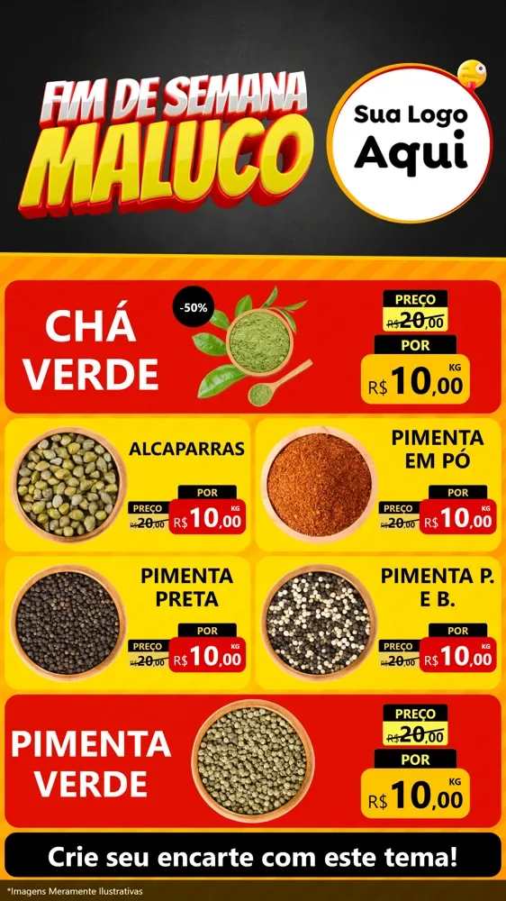 Modelo de TV para TV Vertical com o tema Final de Semana Maluco para Produtos Naturais