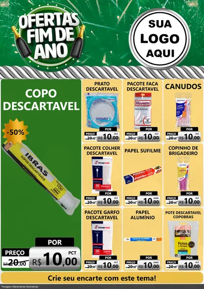 Modelo de Encarte para Encarte A4 Vertical com o tema Ofertas Fim de Ano para Embalagens