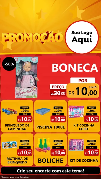 Modelo de Rede Social para Stories com o tema Promoção para Brinquedos