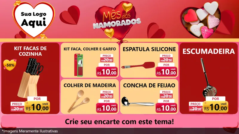 Modelo de TV para TV Horizontal com o tema Mês dos Namorados para Utilidades Domésticas
