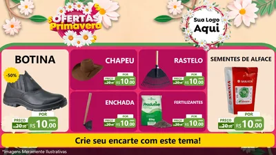 Modelo de TV para TV Horizontal com o tema Ofertas de Primavera para Agropecuária