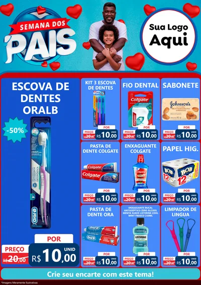 Modelo de Encarte para Encarte A4 Vertical com o tema Semana Dos Pais para Higiene Pessoal