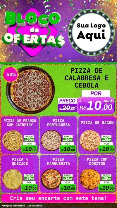 Modelo de Rede Social para Stories com o tema Bloco de Ofertas para Pizzaria