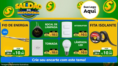 Modelo de TV para TV Horizontal com o tema Saldão da Indepêndencia para Materiais Elétricos