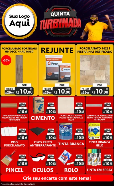 Modelo de Encarte para Encarte Grande com o tema Quinta Turbinada para Pisos e revestimentos