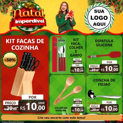 Modelo de Rede Social para Feed Facebook com o tema Natal Imperdível para Utilidades Domésticas