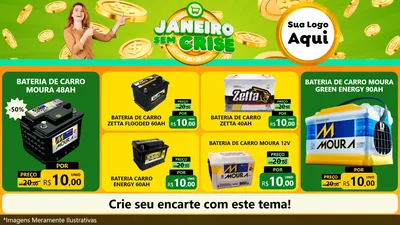 Modelo de TV para TV Horizontal com o tema Janeiro Sem Crise para Baterias Elétricas