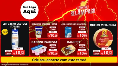 Modelo de TV para TV Horizontal com o tema Ofertas Relâmpago para Frios e Laticínios