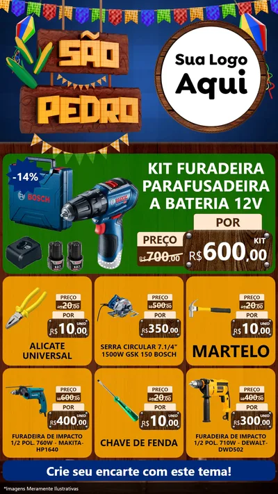 Modelo de Rede Social para Stories com o tema São Pedro para Maquinas e Ferramentas