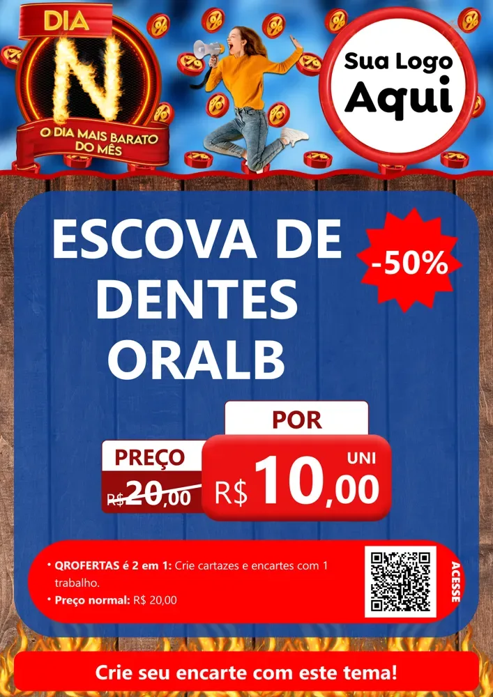 Modelo de Cartaz para Cartaz A4 Vertical com o tema Dia N - O Dia Mais Barato Do Mês para Higiene Pessoal