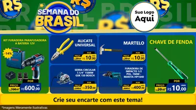 Modelo de TV para TV Horizontal com o tema Semana Do Brasil para Maquinas e Ferramentas