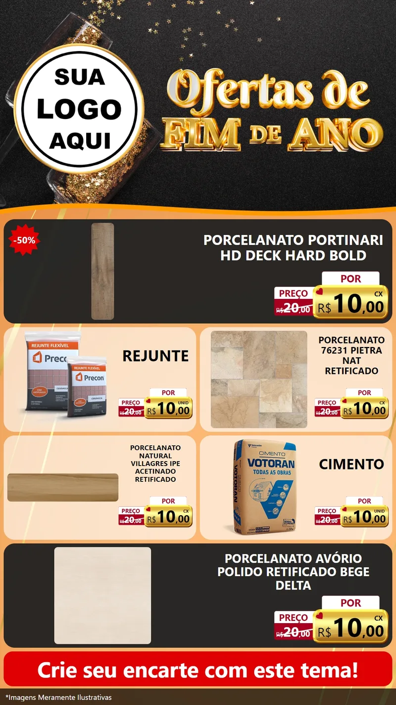Modelo de TV para TV Vertical com o tema Ofertas de Fim de Ano para Pisos e revestimentos