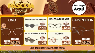Modelo de TV para TV Horizontal com o tema Páscoa Especial para Óticas
