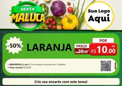 Modelo de Cartaz para Cartaz A4 Horizontal com o tema Sexta Maluca - Hortifrúti para Hortifrúti