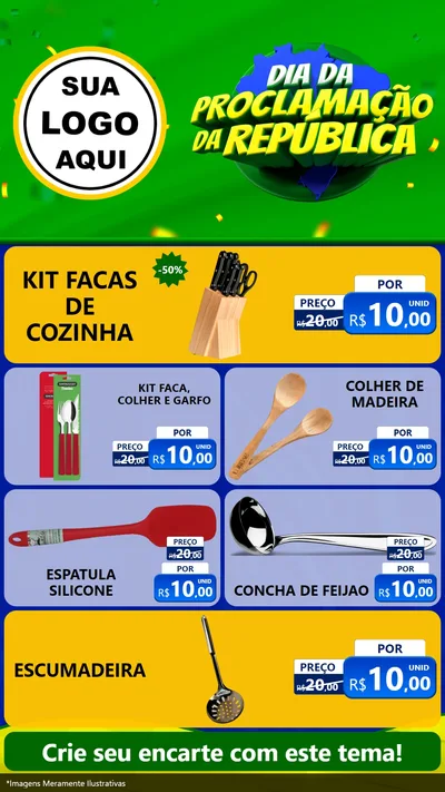 Modelo de TV para TV Vertical com o tema Dia Da Proclamação Da República para Utilidades Domésticas