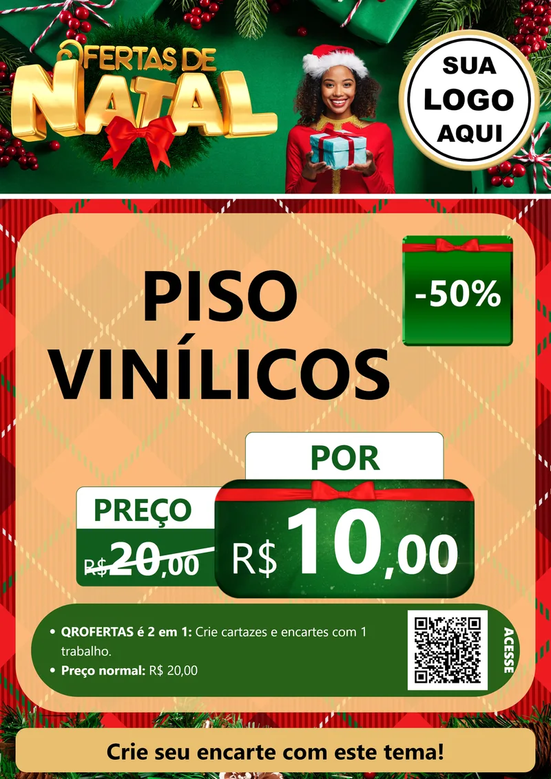 Modelo de Cartaz para Cartaz A4 Vertical com o tema Ofertas de Natal para Material para Construção