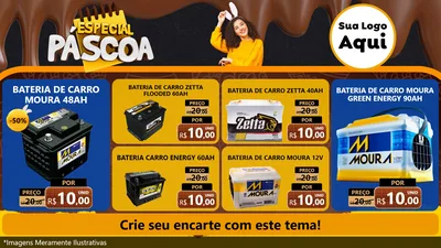 Modelo de TV para TV Horizontal com o tema Especial Páscoa para Baterias Elétricas