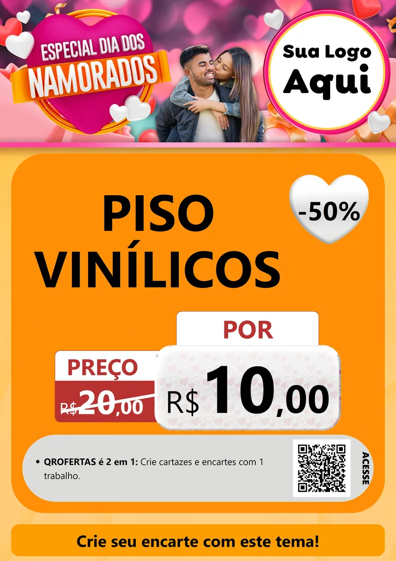 Modelo de Cartaz para Cartaz A4 Vertical com o tema Especial Dia dos Namorados para Material para Construção