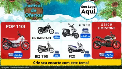 Modelo de TV para TV Horizontal com o tema Festival de Ofertas - Inverno para Concessionaria de Motos