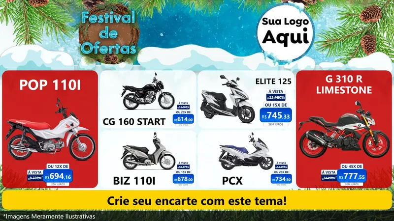 Modelo de TV para TV Horizontal com o tema Festival de Ofertas - Inverno para Concessionaria de Motos