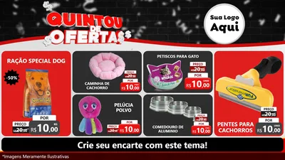 Modelo de TV para TV Horizontal com o tema Quintou de Ofertas para Pet Shop