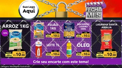Modelo de TV para TV Horizontal com o tema Operação Fecha Mês para Supermercado