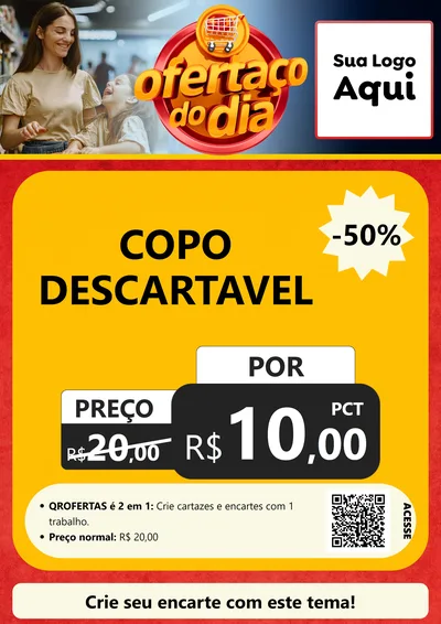 Modelo de Cartaz para Cartaz A4 Vertical com o tema Ofertaço Do Dia para Embalagens