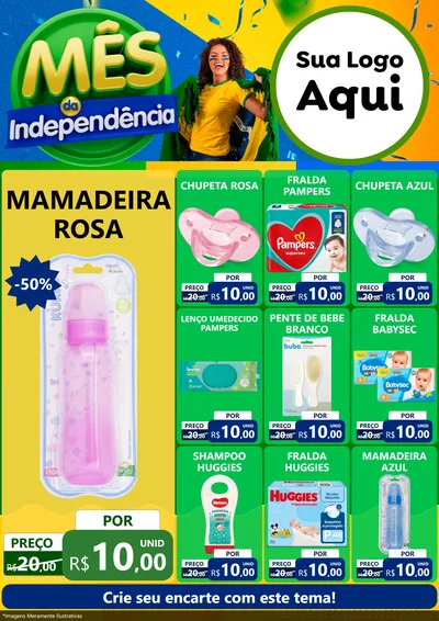 Modelo de Encarte para Encarte A4 Vertical com o tema Mês da Independência para Bebês