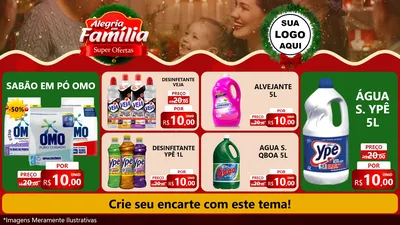 Modelo de TV para TV Horizontal com o tema Alegria Em Família - Super Ofertas para Produtos de Limpeza