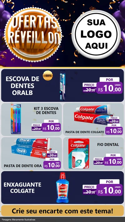 Modelo de TV para TV Vertical com o tema Ofertas de Réveillon para Higiene Pessoal