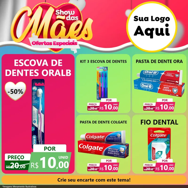Modelo de Rede Social para Feed Facebook com o tema Show das Mães - Ofertas Especiais para Higiene Pessoal