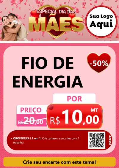 Modelo de Cartaz para Cartaz A4 Vertical com o tema Especial Dia Das Mães para Materiais Elétricos