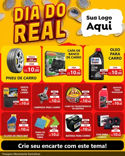 Modelo de Rede Social para Feed Instagram com o tema Dia Do Real para Auto peças