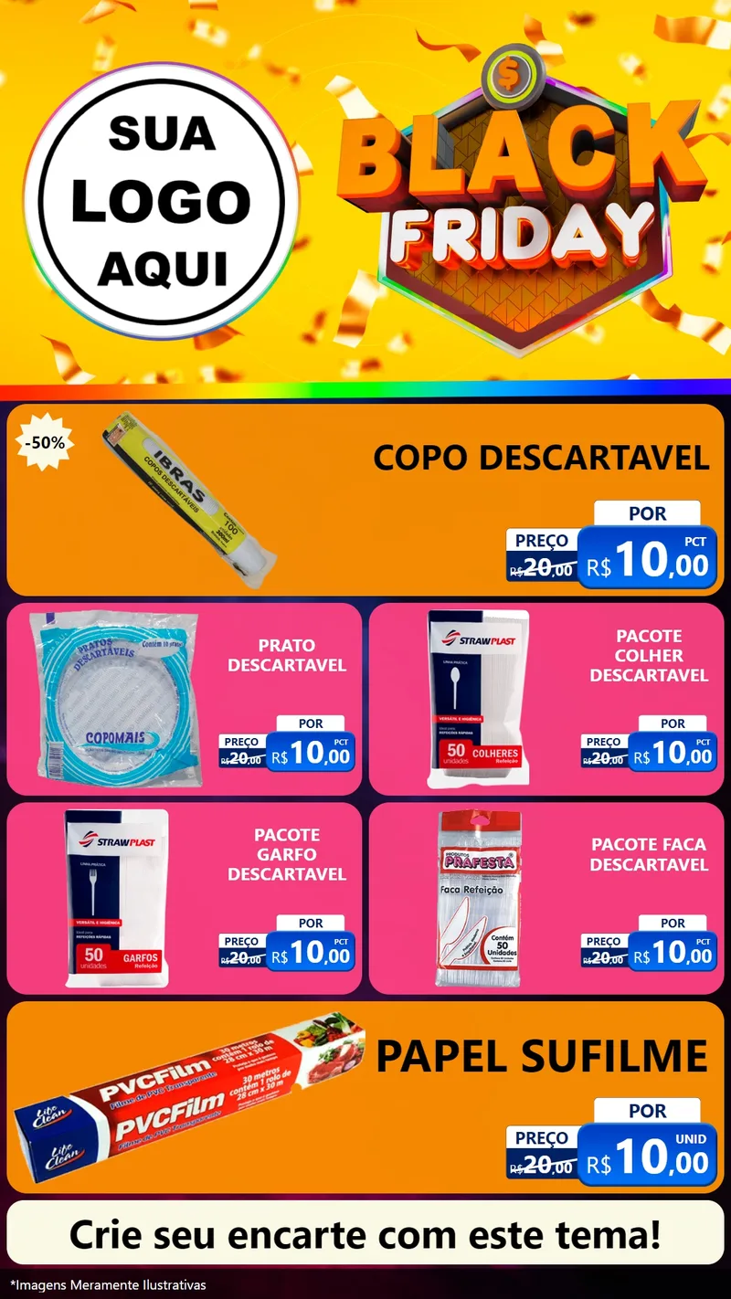 Modelo de TV para TV Vertical com o tema Black Friday para Embalagens