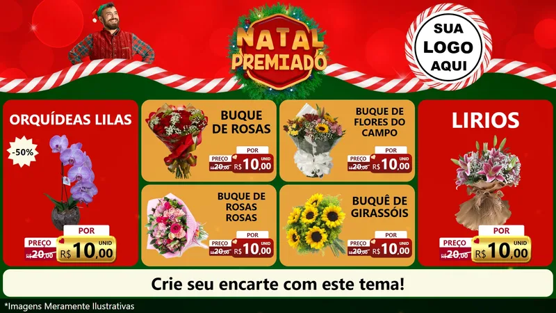 Modelo de TV para TV Horizontal com o tema Natal Premiado para Floricultura e jardim
