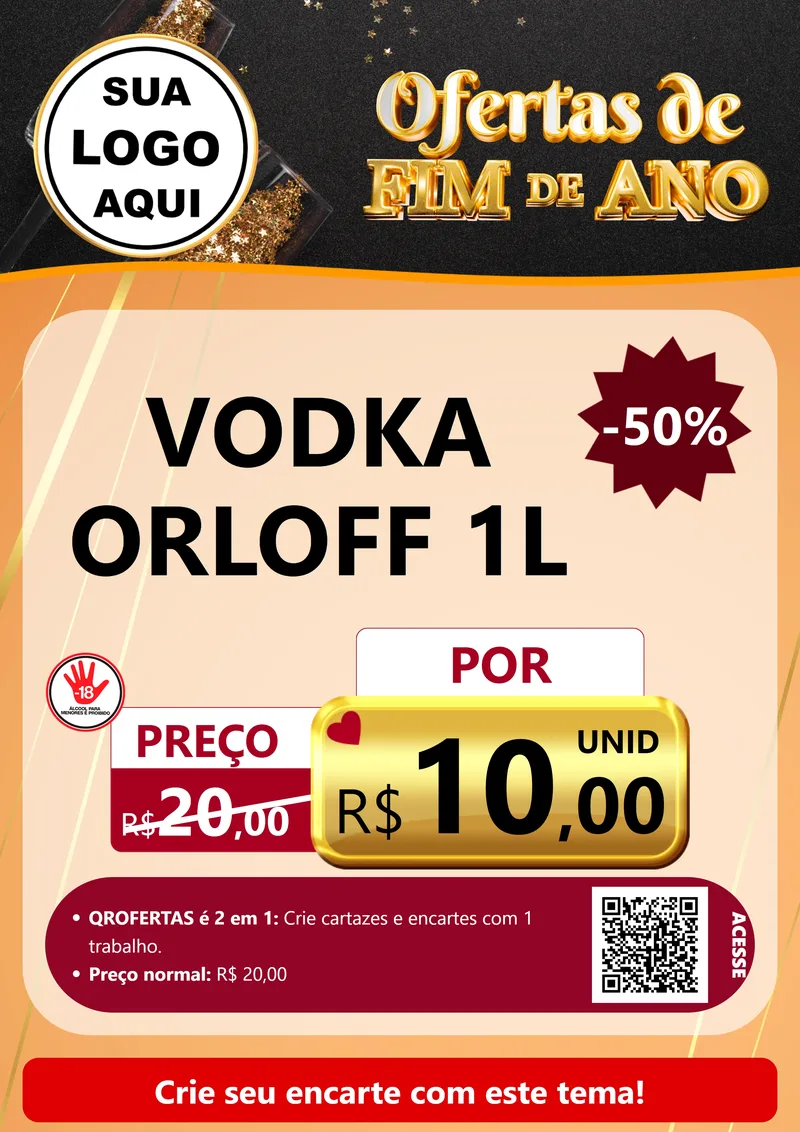 Modelo de Cartaz para Cartaz A4 Vertical com o tema Ofertas de Fim de Ano para Distribuidora de bebidas