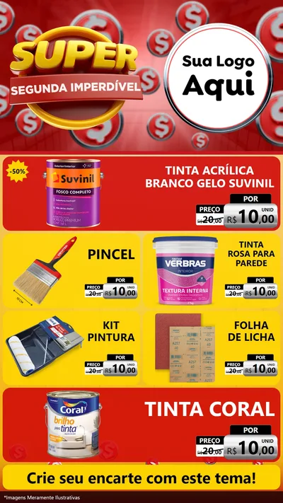 Modelo de TV para TV Vertical com o tema Super Segunda Imperdível para Tintas e Ferramentas