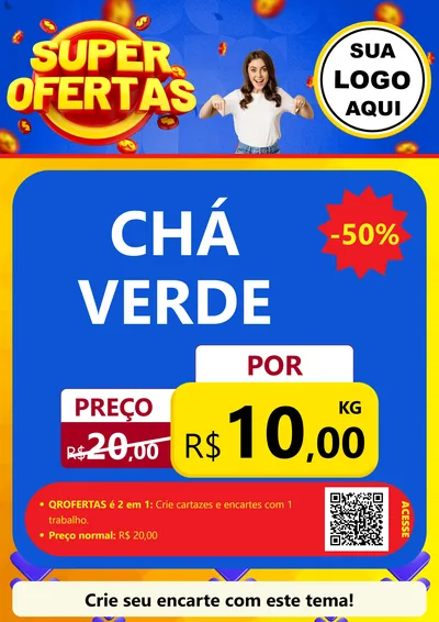 Modelo de Cartaz para Cartaz A4 Vertical com o tema Super Ofertas para Produtos Naturais